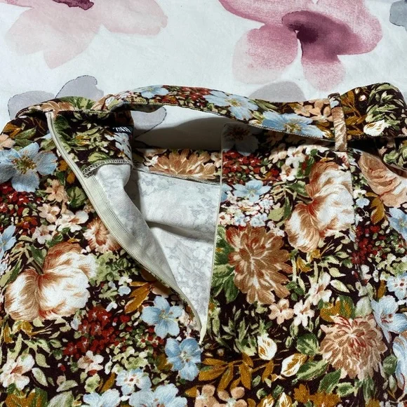 Zara Floral Mini Belted Cotton Skirt Size Small - Picture 6 of 8